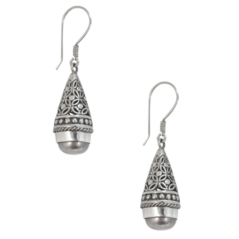 Oxidised Black Silver Multilayered Stylish Hoop and Jhumka Bali Earrin –  Shining Jewel